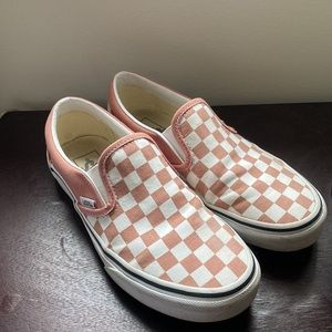 Checkered slip on vans